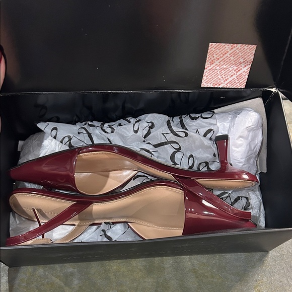 White House Black Market Asymmetrical Slingback Refined Red - Picture 7 of 8